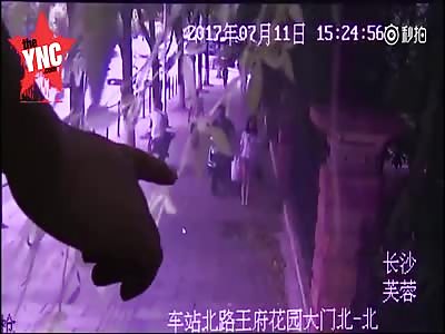 fat man on bike grabs on female breast he did not know 