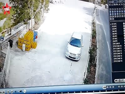 traffic accident with cement truck