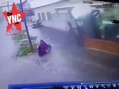 electric car driver skinks into the river