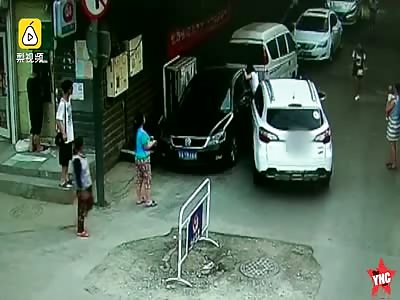 woman nearly got crushed  