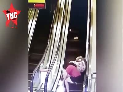 There was an unexpected incident today on the escalator 