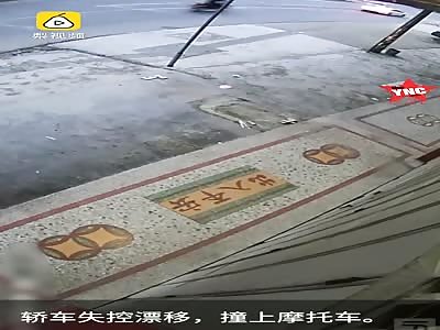 motorcycle driver died because of a out of control car