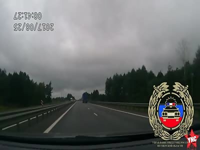 a woman dies on the zebra crossing  on the M-10 highway near Tver Russia 