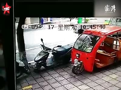 A 7-year-old girl wearing a red dress gets run over