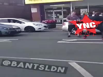 man fights kung fu master outside  mcdonalds on Bristol street Birmingham England  