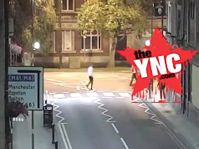 man knocks another man out for no reason in Lancashire , England