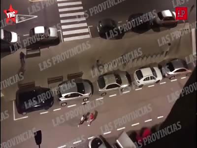 in Valencia, Spain a gang of violent youths leave a  44-year-old man  unconscious after a fight