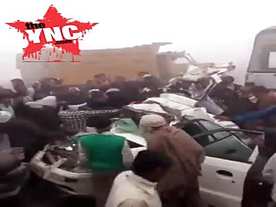 massive pile up  involving 20 vehicles