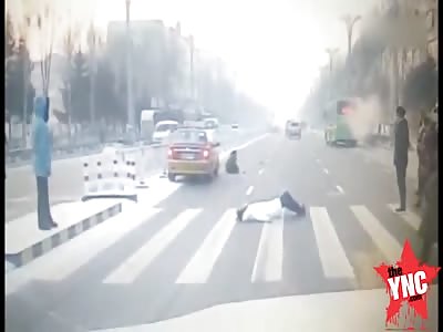 stupidity on the zebra crossing with 2 nurses 