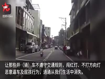 a collection of uncivilized people on Taiwan's roads in 2017