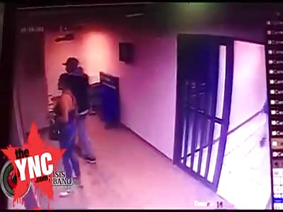 man opens the door to woman with massive breasts then is shot dead