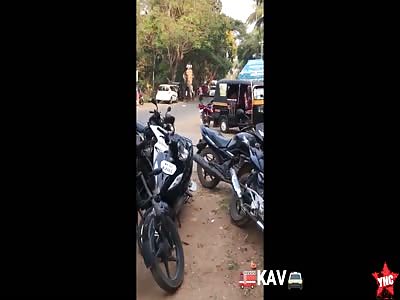 very angry elephant destroys a building in Kerala