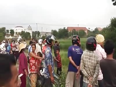 Unknown identification male hangs dead all morning in Cambodia 