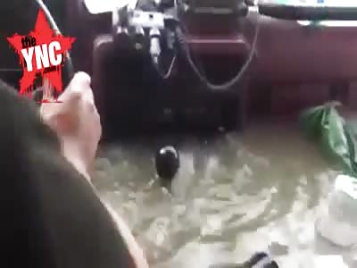 driving thru a Chinese  rainstorm