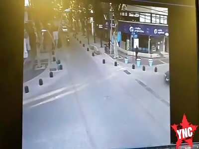 a motorcyclist lost a foot when a car collided into him in Argentina