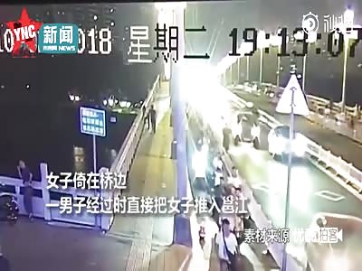 miss Wei, aged 19 years old was thrown of a bridge into the Minjiang River  by a random man   