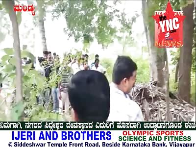 At Hemavathi Layout Bus Depot in Mandya a man was found hanged on a tree in the backyard 