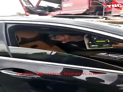 Heilongjiang Fujin man dying in his nice bmw