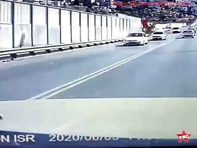 bike collides into a car in Israel 