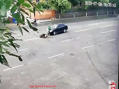 car collided with a bike in Hebei