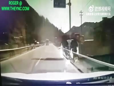 A woman was hit by a car in Liangshan