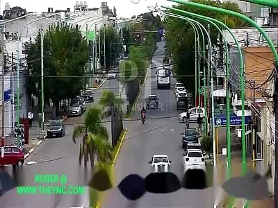 19 year old motorcyclist hit by a car in Mexico