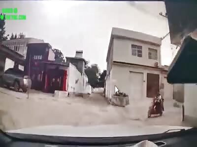 14 year old on his bike was hit by a car in  Xianglushan Town