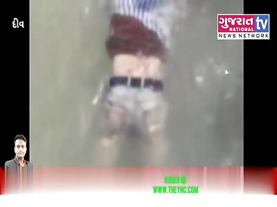 Floating dead youth In Diu