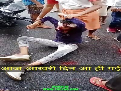 Youth in pain after an Accident in Telangana