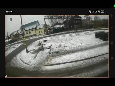 69 Year old man was hit by a BMW in Izhevsk,Russia