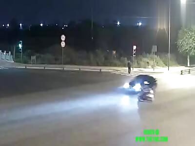 Woman on her bike collided into a car in Chengdu city