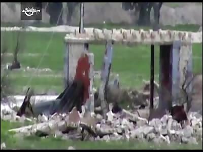 Syrian soldier skull shattered by sniper shot