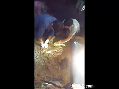 Collect Parts Buried of the Body of a Man Dismembered After Accident