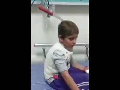 Naughty Boy with Knife Embedded in his Head