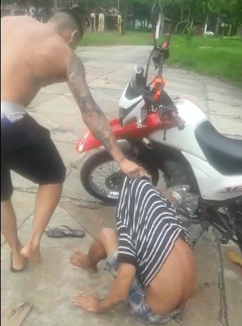 Another asshole caught stealing a motorcycle.....