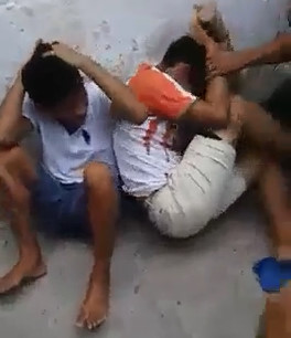 Two Young Thieves Caught Stealing and Beaten by People