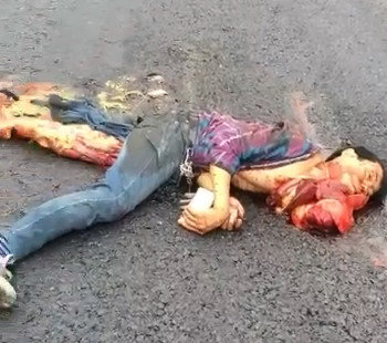 Man Run over by Something Heavy is Nothing but Guts Now