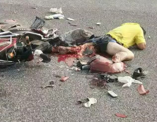 Guy on Scooter Destroyed by Truck 