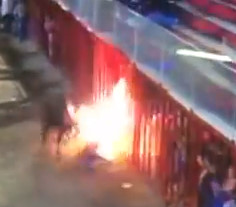 Horrific Moment Man, 71, Is Killed By Bull On Fire In Spanish Town