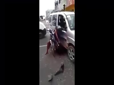 Motorcyclist T-bones Car... CCTV AFTERMATH