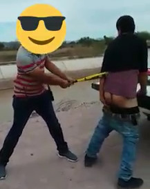 Thief Beaten with Baseball Bat by Thugs