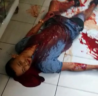 Stabbed Dying Guy on the Sidewalk