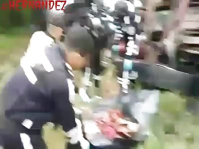 Collect human remains of girl in accident