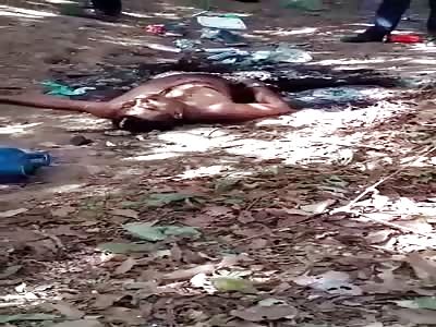 Murdered man found half burned 