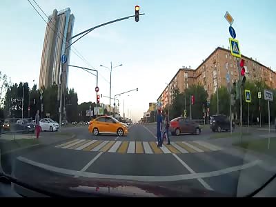 Speeding Biker Smashes Into Car.