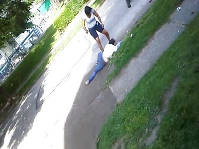 Woman bets her own daughter for her shit being took from her 