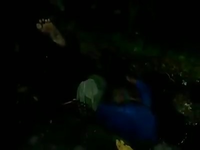 Dead body lying in the road