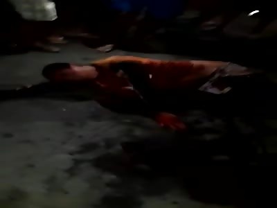 Dazed and bloodied thief gets kicked