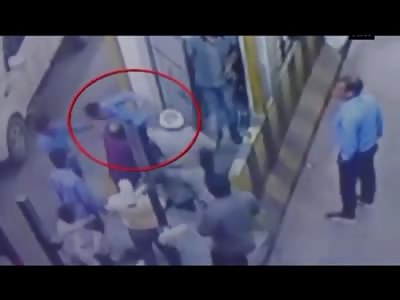 Policeman viciously beats toll booth employee