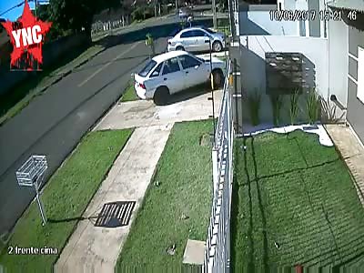 Motorcyclist goes flying